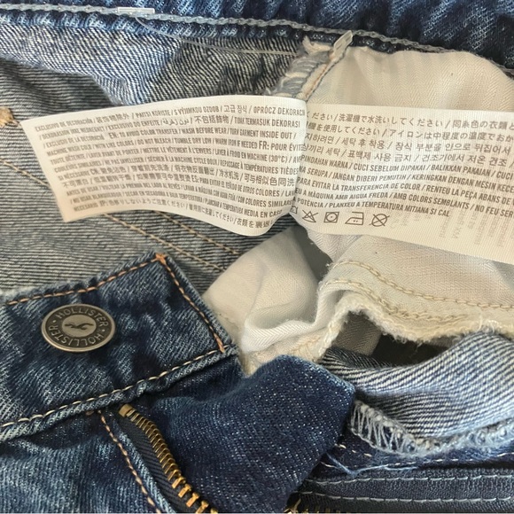 Hollister Low Rise Baggy Jeans Size 0 25 Wide Leg Medium Wash 100% Cotton Denim - Picture 11 of 13